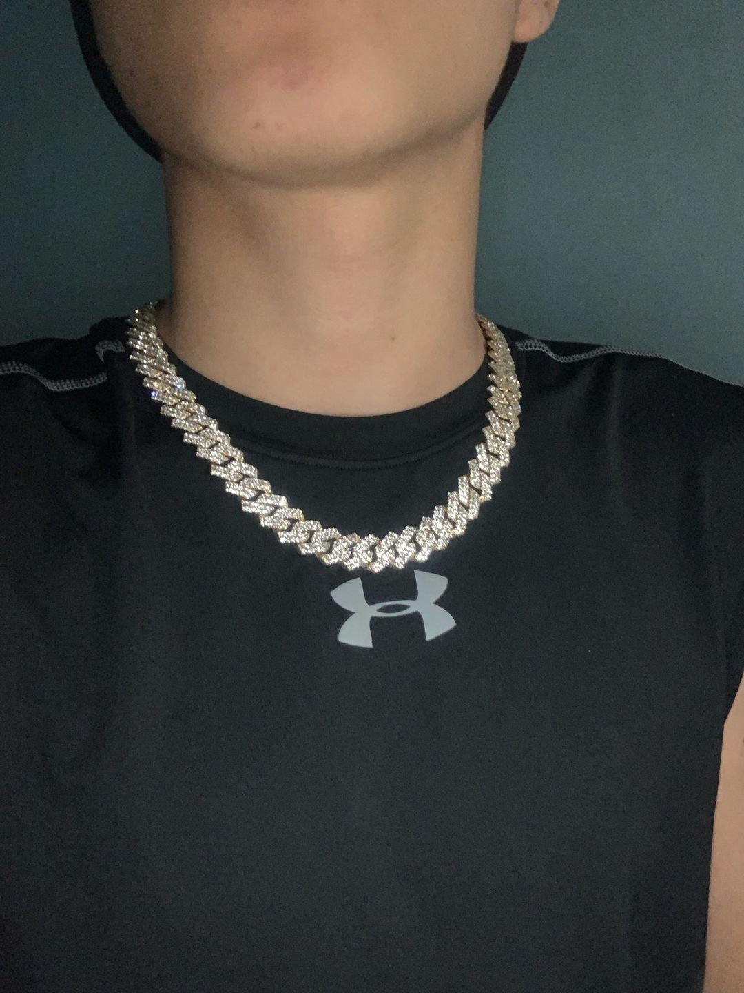 Customer photo review of 8-12mm Iced Prong Cuban Chain