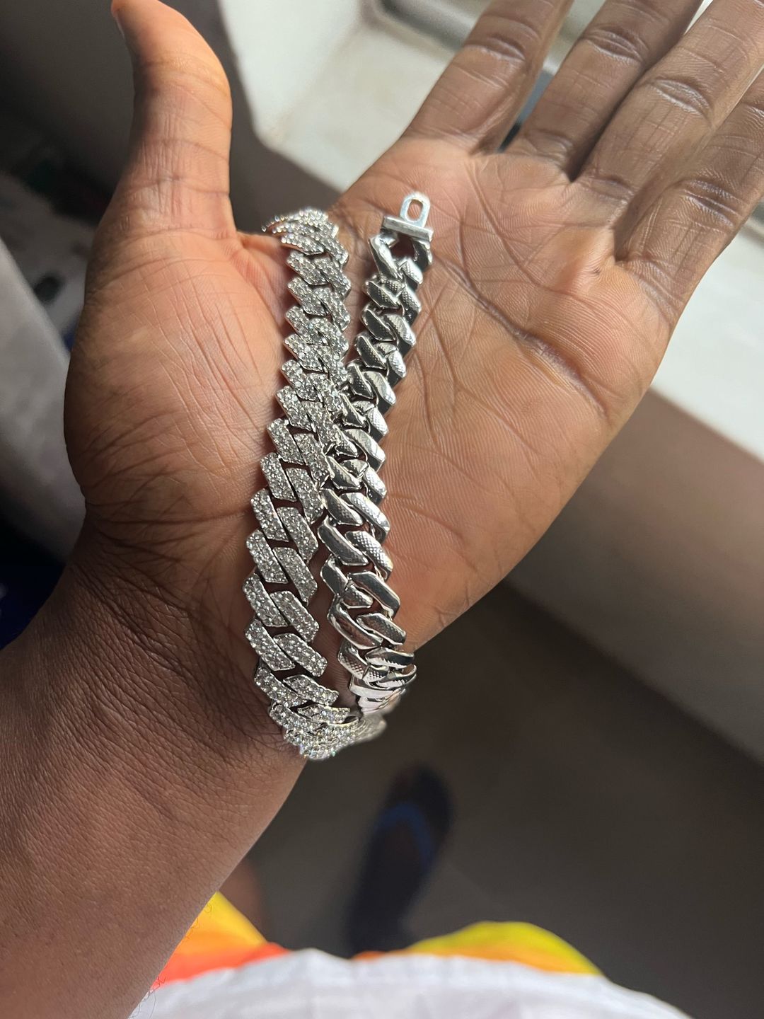 Customer photo review of 8-12mm Iced Prong Cuban Chain