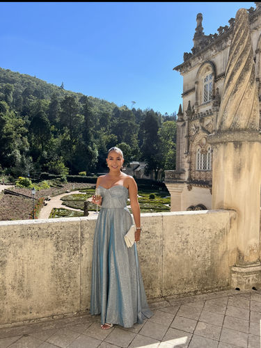 Customer photo review of Daphne Glitter Gown - Ocean Blue