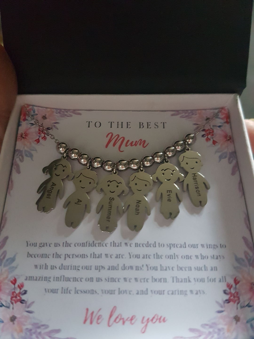 Customer photo review of Personalised My Children Necklace