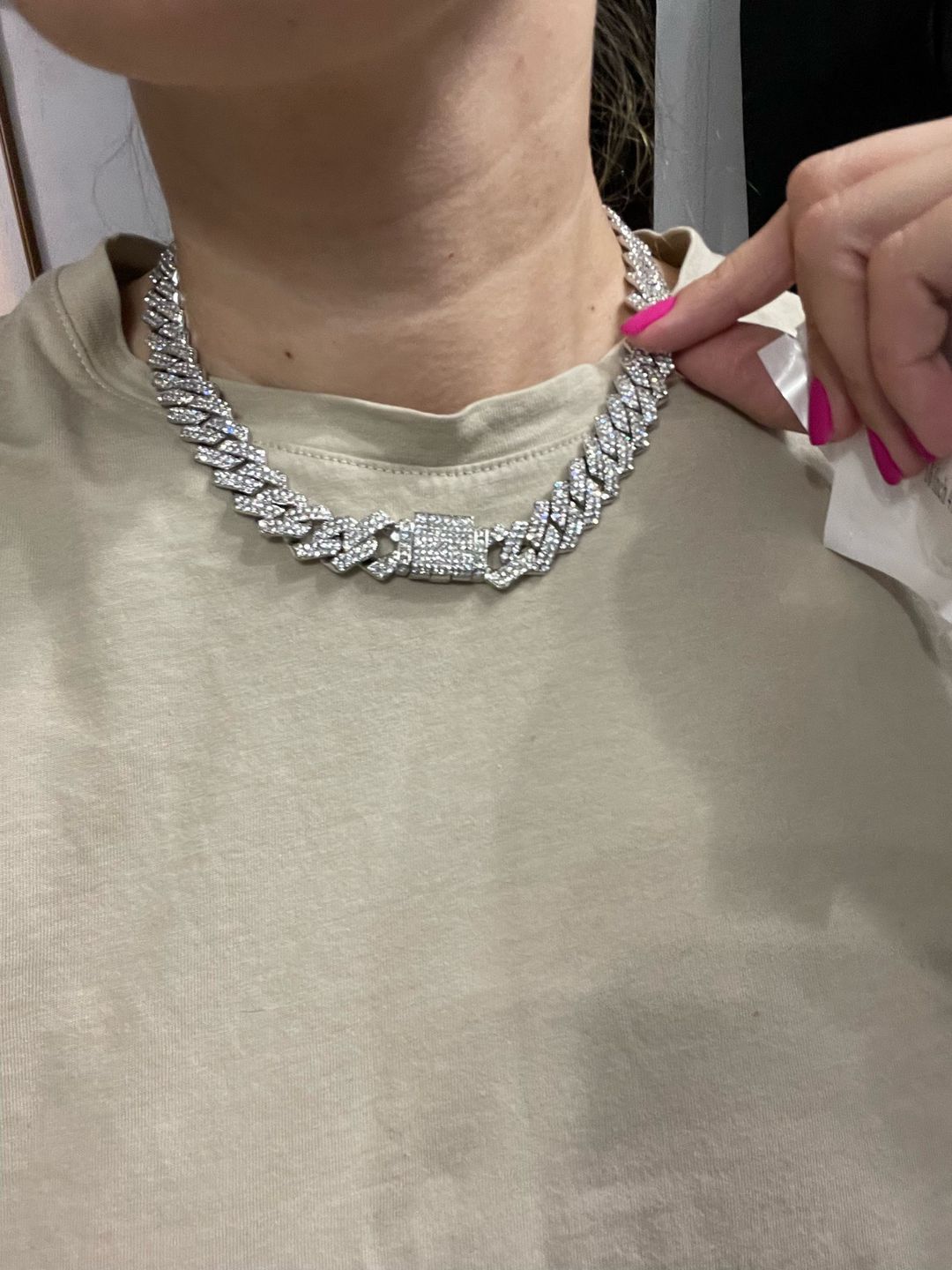 Customer photo review of 8-12mm Iced Prong Cuban Chain