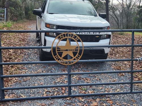 Customer photo review of Star Sign with Center Banner - Custom Laser Cut Large Metal Wall Art - Star Wall Decor, Texas Star, Patriotic Sign, 4th of July Wreath