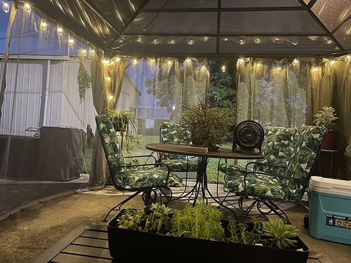 Customer photo review of 12'x16' Patio Hardtop Gazebos Canopy Polycarbonate Double-Roof w/ Netting & Curtains