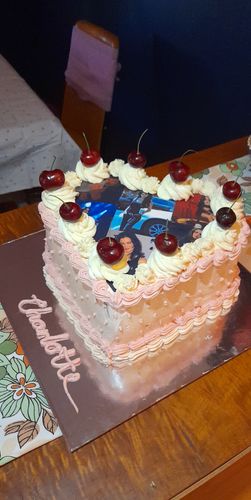 Customer photo review of A4 Rectangle Custom Edible Icing Image