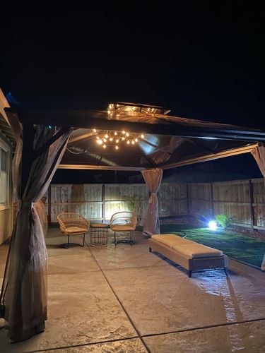 Customer photo review of Patio Hardtop Gazebo 10x13ft Double-Roof Aluminum Gazebos w/ Netting & Curtains