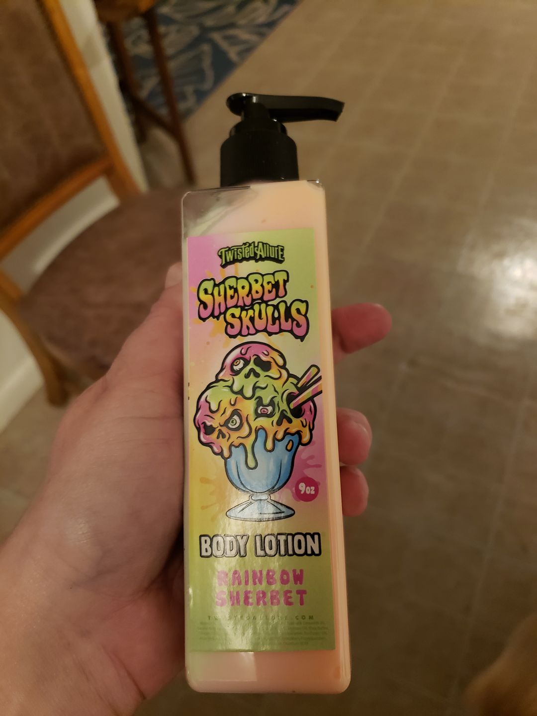 Customer photo review of Sherbet Skulls Body Lotion