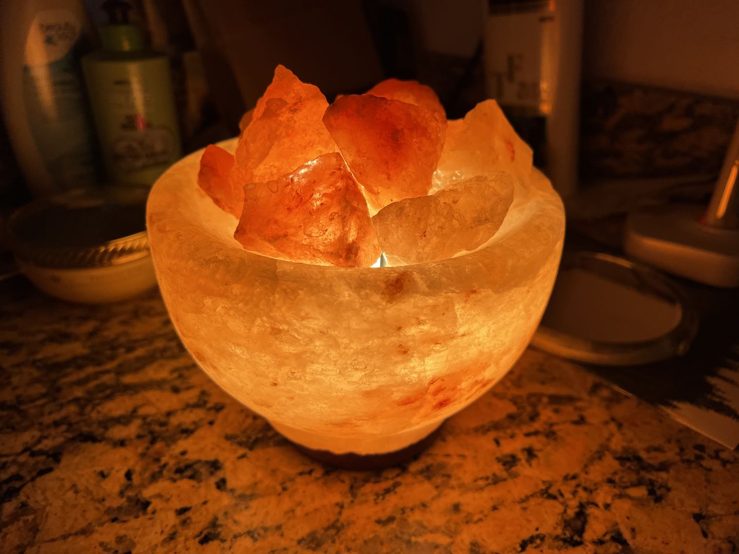 Customer photo review of Fire Bowl Himalayan Salt Lamp