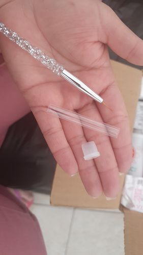Customer photo review of Pincel Liner Glitter Plata