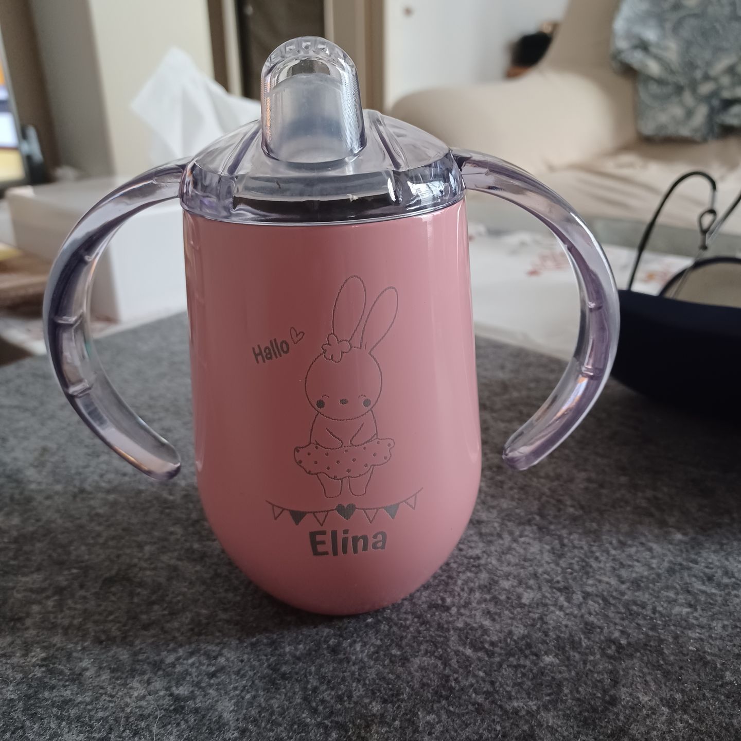 Customer photo review of Tierisch Durstig - Baby-Becher (rosa)
