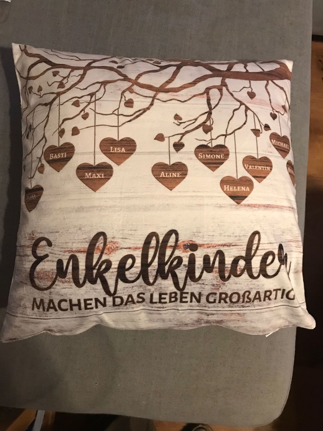 Customer photo review of Meine Enkelkinder - Großeltern-Kissen