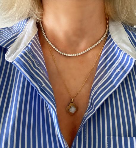 Customer photo review of CRYSTAL TENNIS NECKLACE