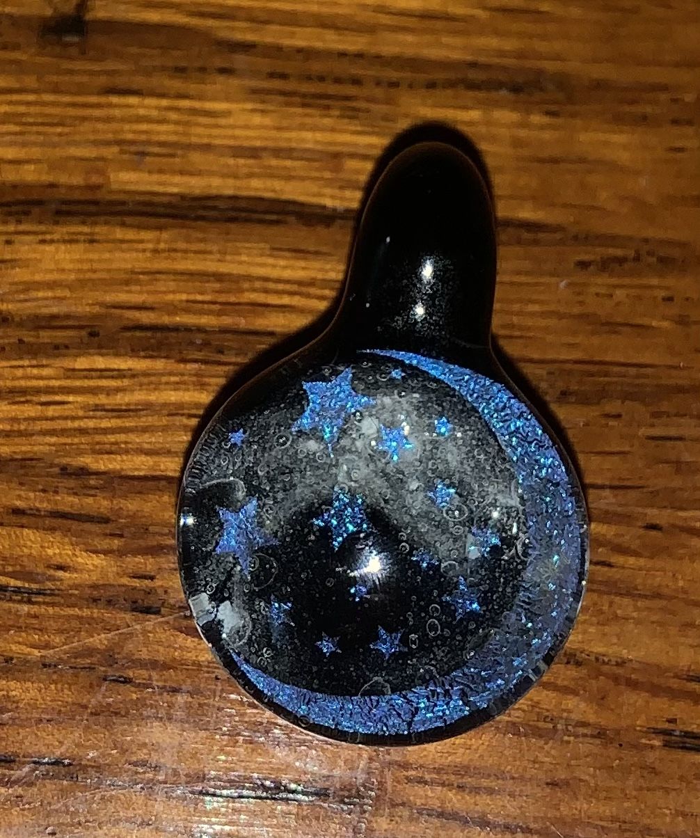 Customer photo review of Moon and Stars Hologram Pendant with Infused Cremation Ash