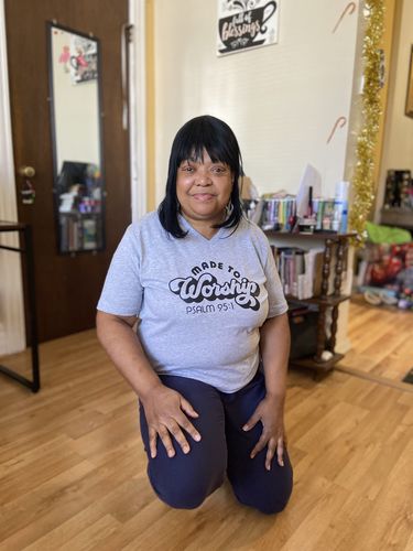 Customer photo review of Made To Worship V-Neck