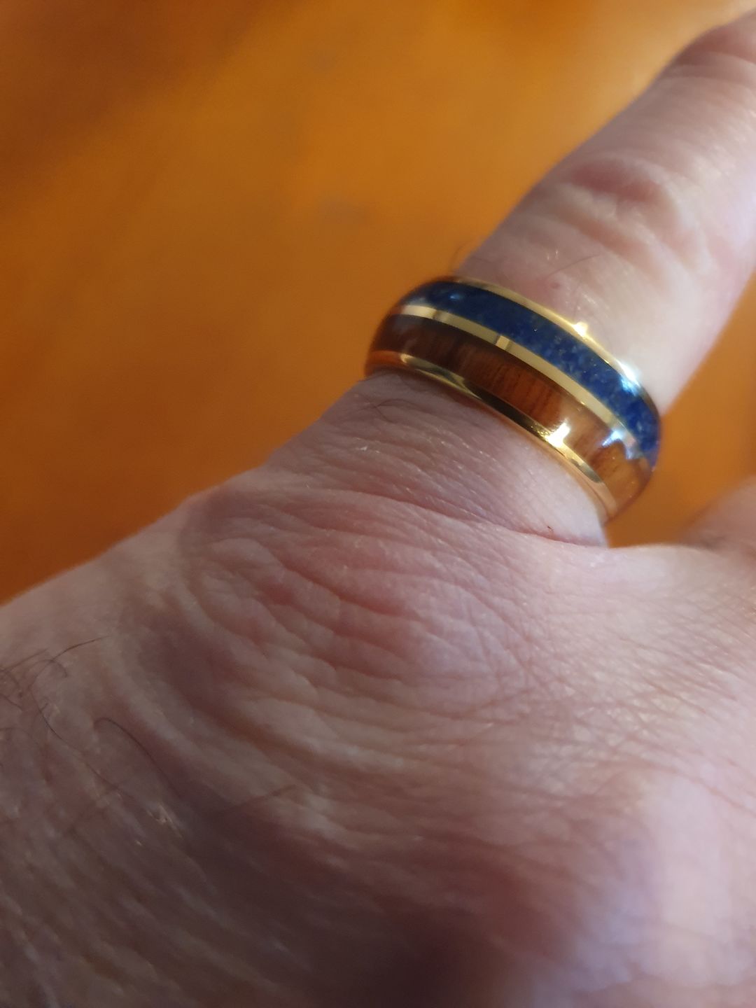 Customer photo review of The Golden Blue 8mm Wonder Ring