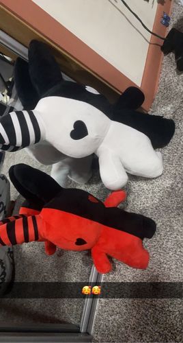 Customer photo review of Rabbit Plushie 20" (BLACK/WHITE)