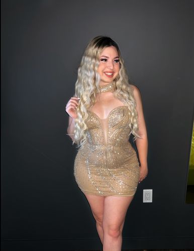 Customer photo review of Sasha Crystal Dress (NUDE)