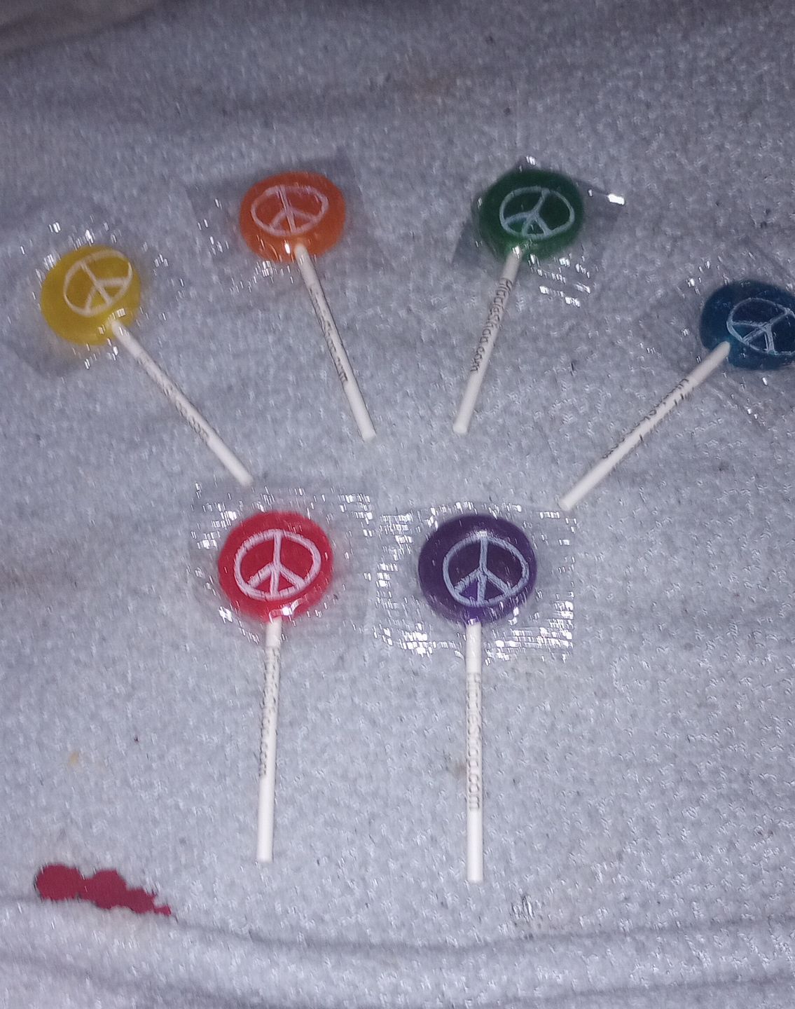 Customer photo review of Hippie Shop Peace Pop Lollipops