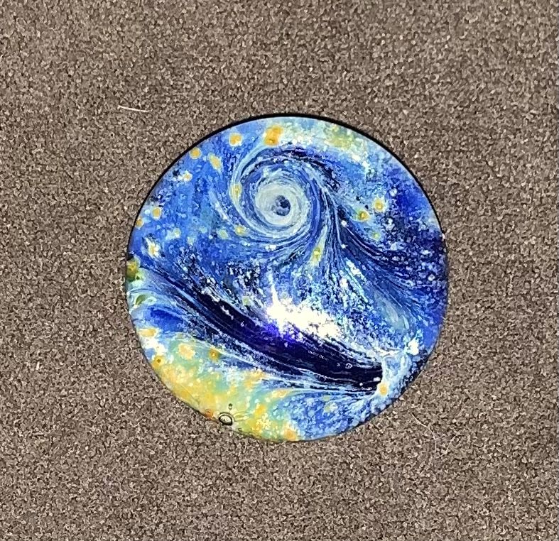 Customer photo review of Night Swirl Worry Stone with Infused Cremation Ashes