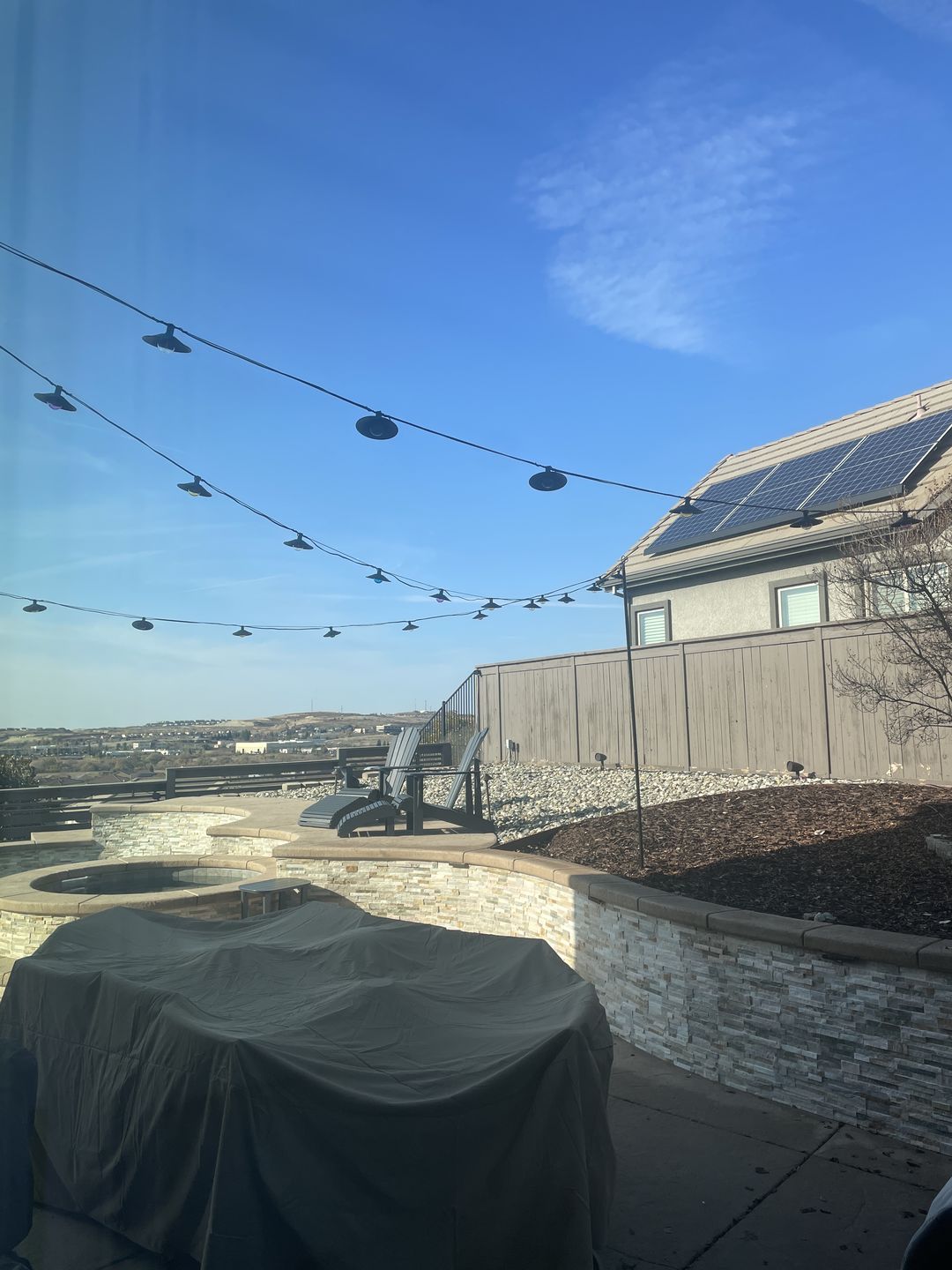 Customer photo review of Classic Metal Patio Metal Light Bulb Shade for Outdoor Commercial String Lights, E12, Black