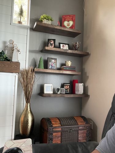 Customer photo review of Rustic Floating Shelves