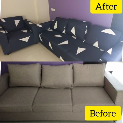 Customer photo review of Sofa Cover Maker's - Covers for Wakefit Napper Sofas