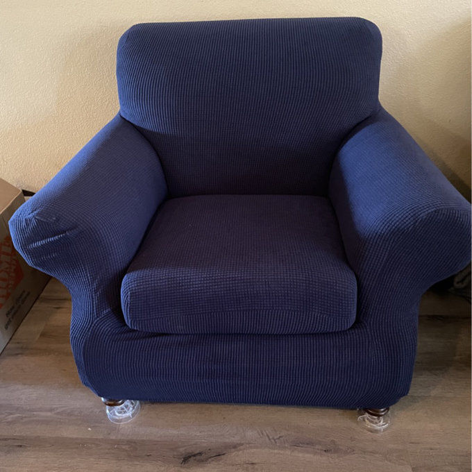 Customer photo review of 2 Pieces Stretch Sofa Slipcover Armchair Sofa Covers