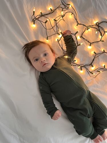 Customer photo review of Organic Cotton Romper in Emerald