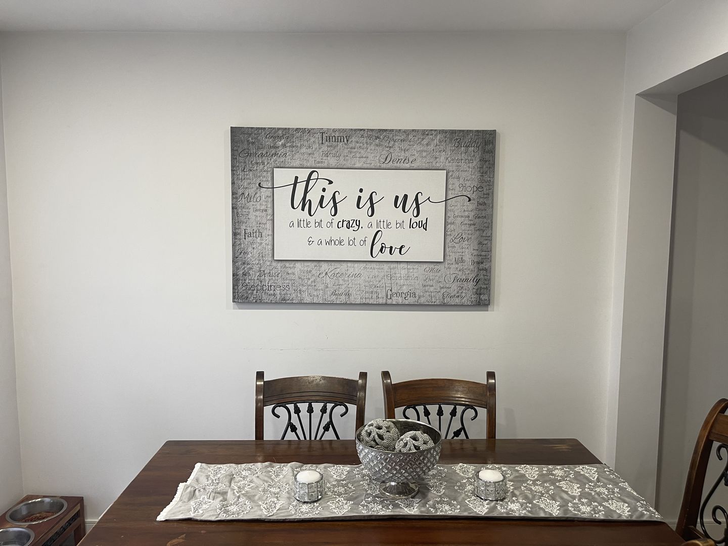 Customer photo review of Personalized "This Is Us" With Names on Background Premium Canvas