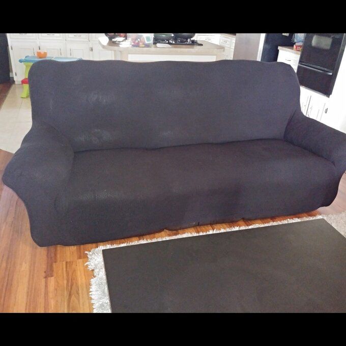 Customer photo review of 2 Pieces Stretch Sofa Slipcover Armchair Sofa Covers