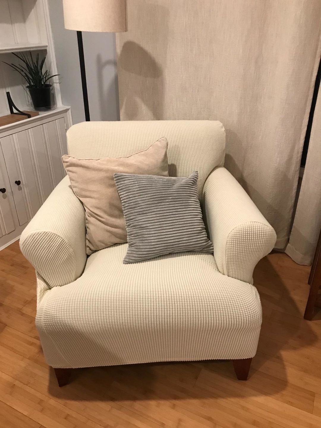 Customer photo review of 2 Pieces Stretch Sofa Slipcover Armchair Sofa Covers