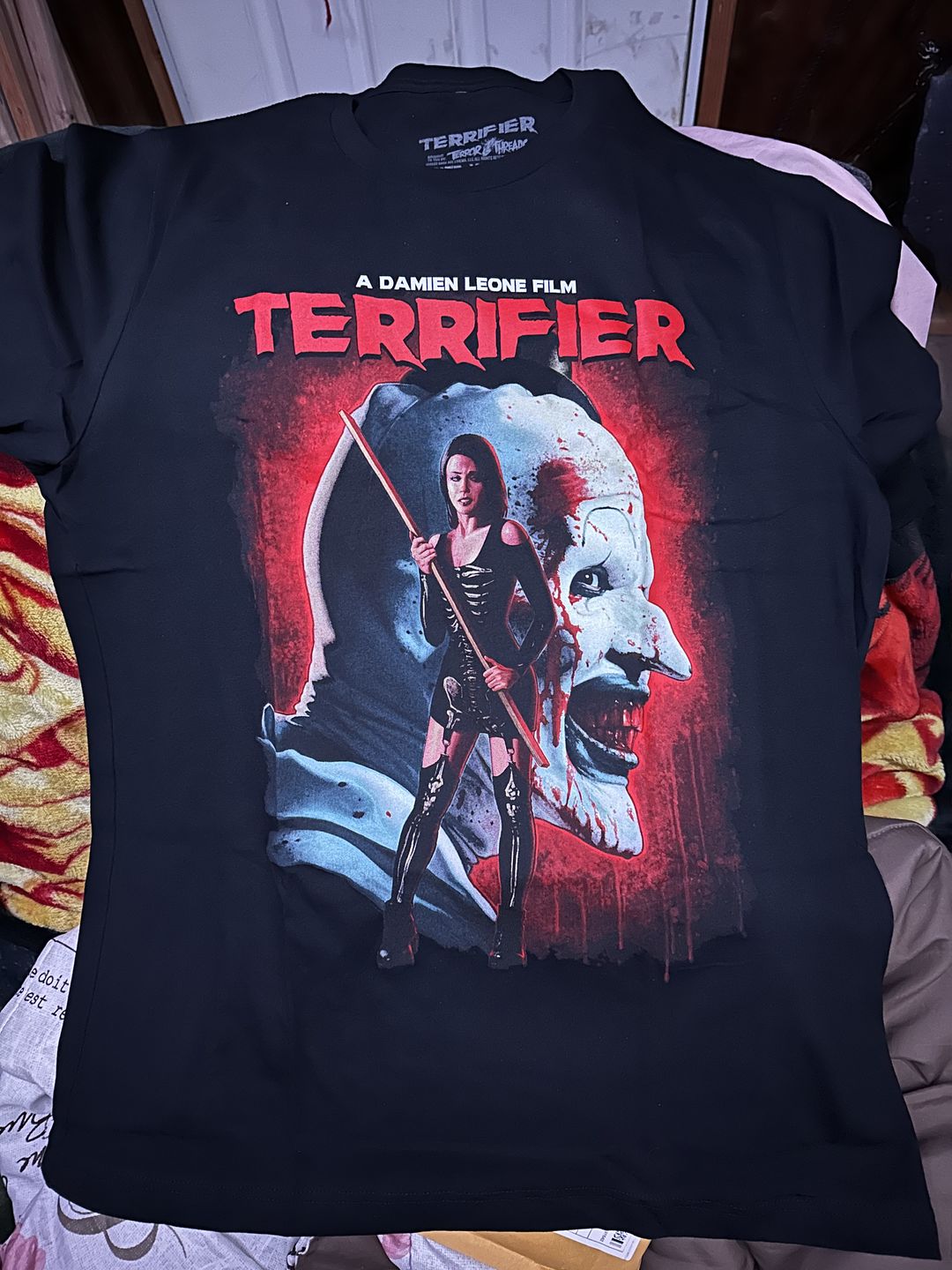 Customer photo review of Terrifier An Eye For An Eye T-Shirt