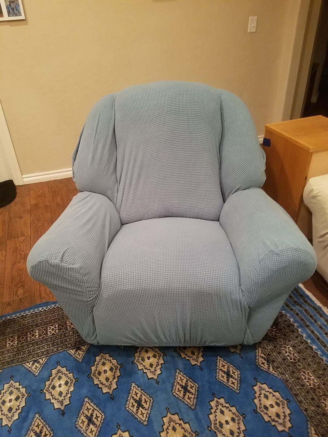 Customer photo review of 2 Pieces Stretch Sofa Slipcover Armchair Sofa Covers