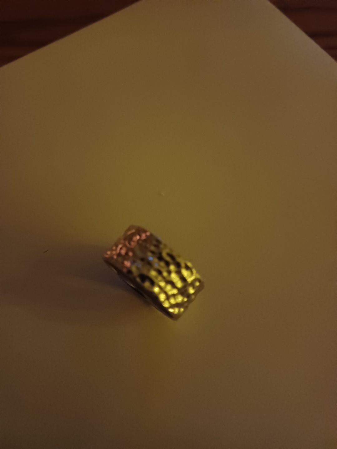 Customer photo review of Grecian Hammered Silver Stacking Ring