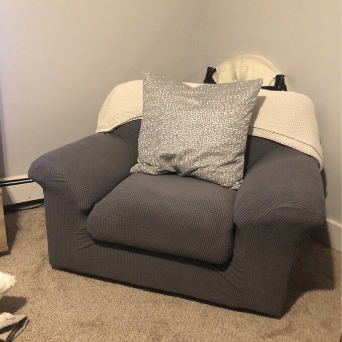 Customer photo review of 2 Pieces Stretch Sofa Slipcover Armchair Sofa Covers