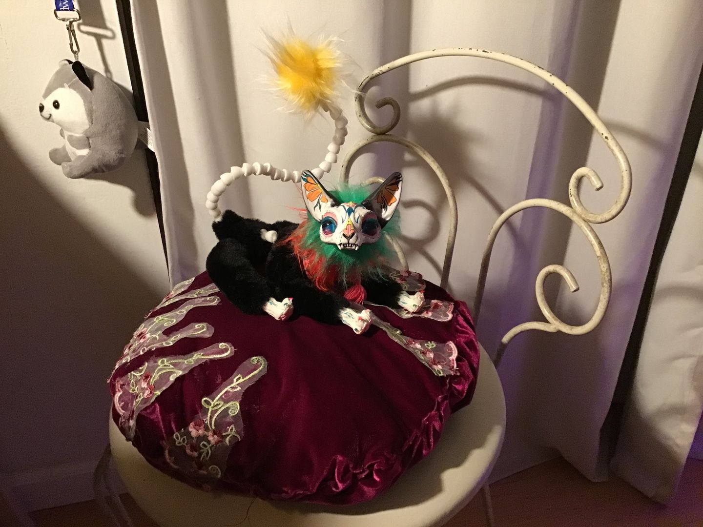 Customer photo review of Dia de los Muertos-themed Schrödinger's cat