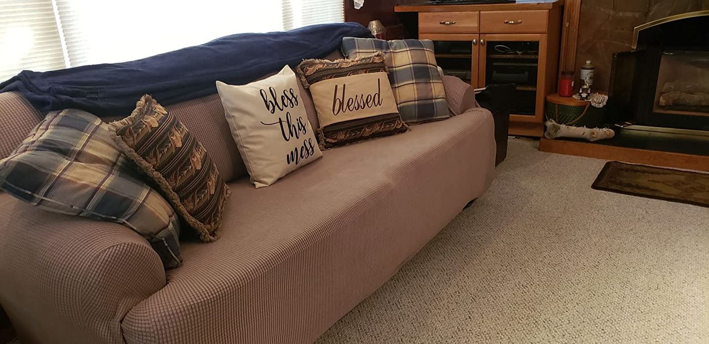 Customer photo review of 2 Pieces Stretch Sofa Slipcover Armchair Sofa Covers