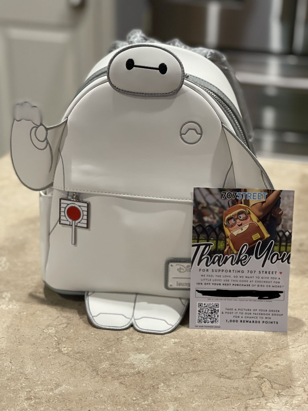 Customer photo review of 707 Street Exclusive - Loungefly Disney Glow in the Dark Talking Baymax Mini Backpack - December Preorder