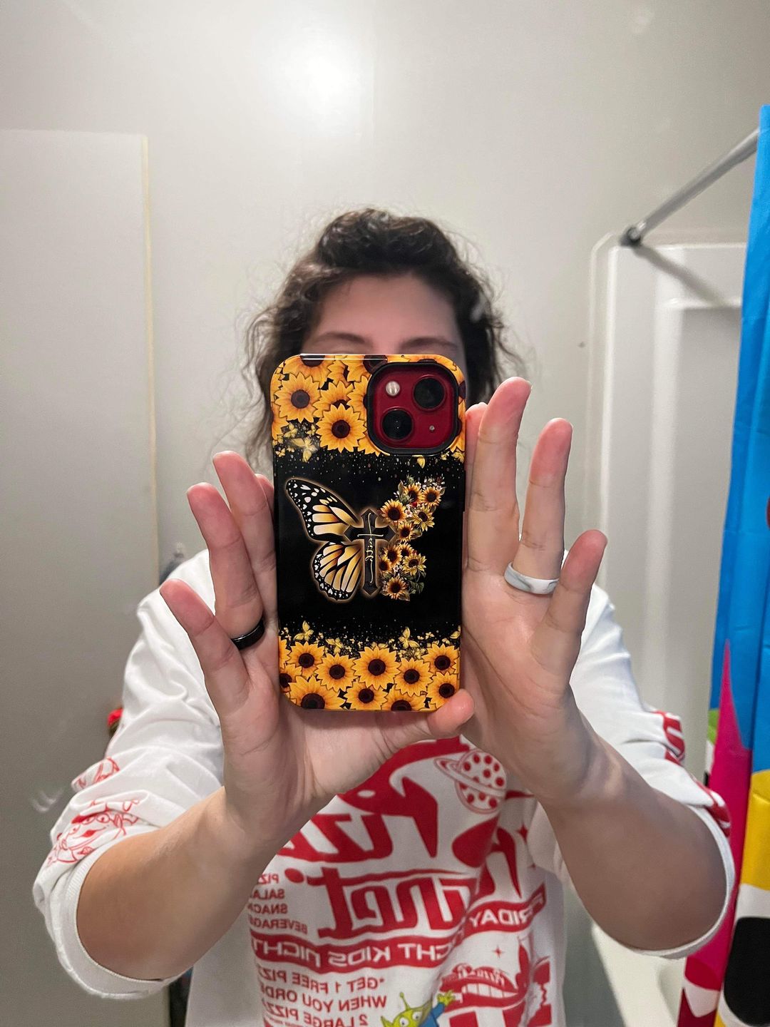 Customer photo review of Faith cross butterfly sunflower phone case
