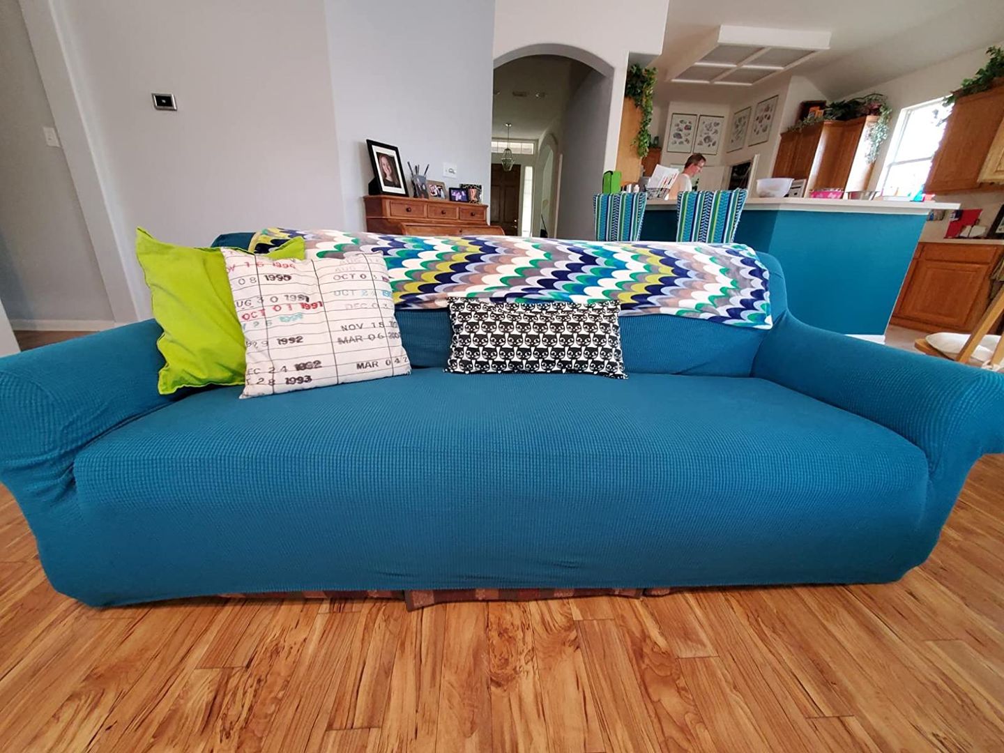 Customer photo review of 2 Pieces Stretch Sofa Slipcover Armchair Sofa Covers