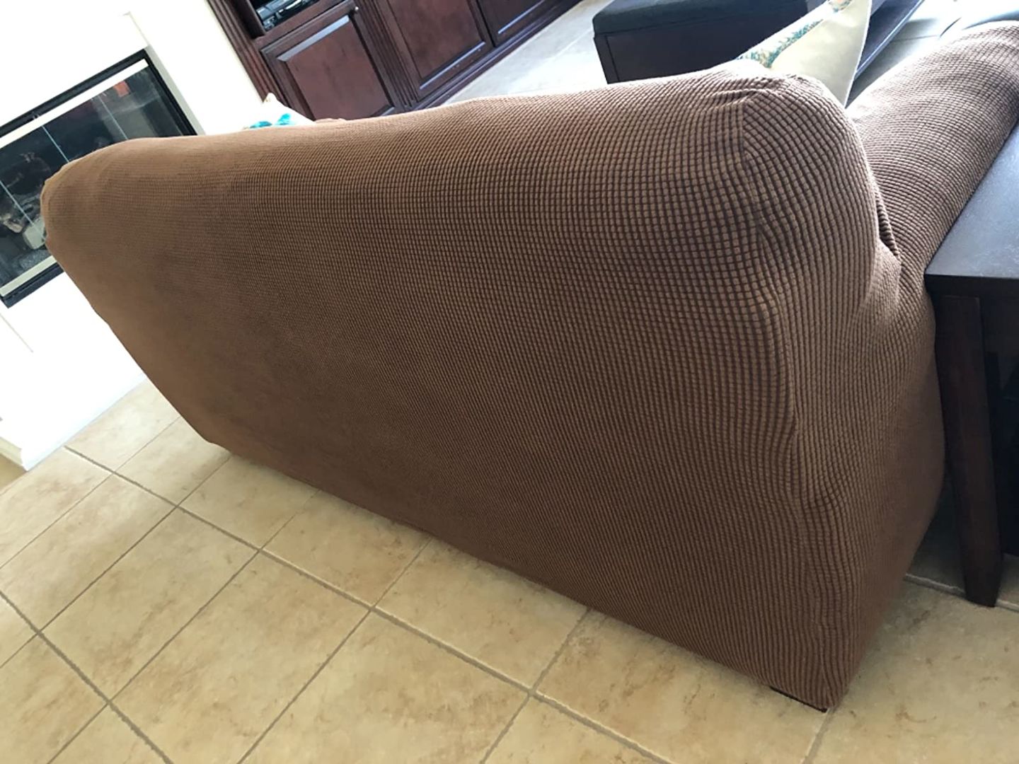 Customer photo review of 2 Pieces Stretch Sofa Slipcover Armchair Sofa Covers