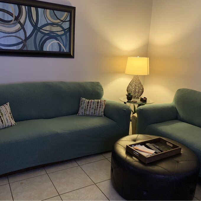 Customer photo review of 2 Pieces Stretch Sofa Slipcover Armchair Sofa Covers