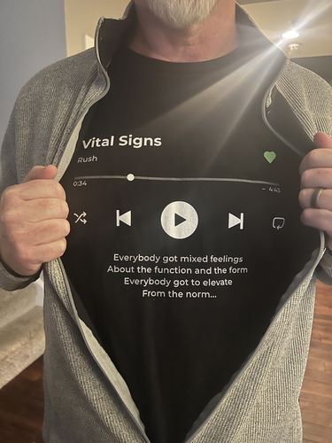 Customer photo review of Your Favorite Song T-Shirt Music Player - Men's T-Shirt