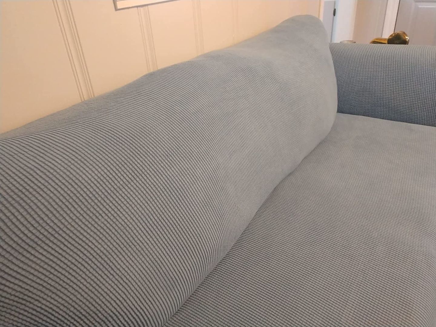 Customer photo review of 2 Pieces Stretch Sofa Slipcover Armchair Sofa Covers
