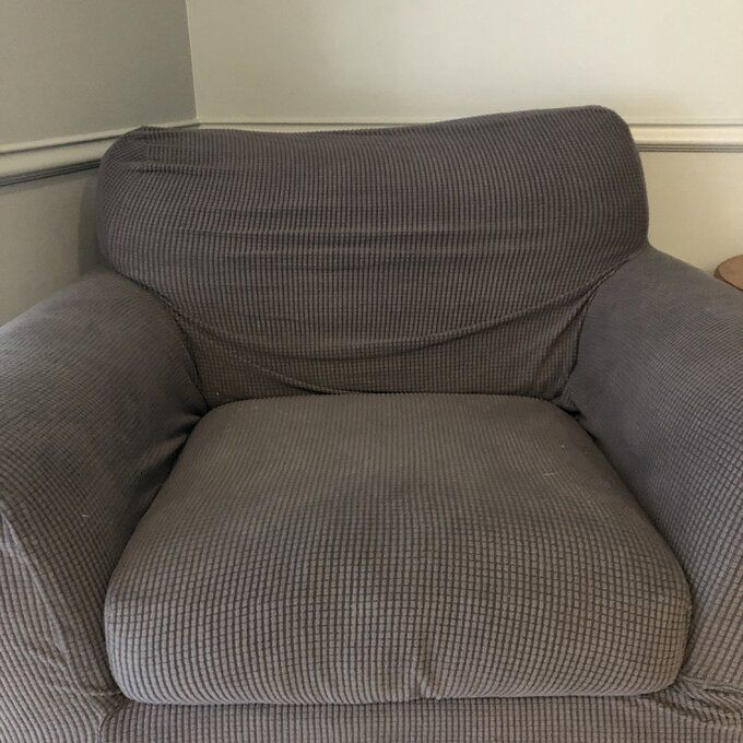 Customer photo review of 2 Pieces Stretch Sofa Slipcover Armchair Sofa Covers