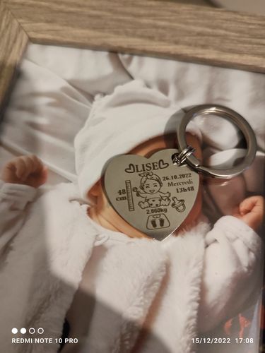 Customer photo review of Porte-Clés Personnalisé Mon Bébé