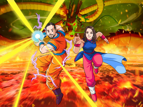 Customer photo review of Caricature dessinée à la main: Portrait Dragon Ball Z