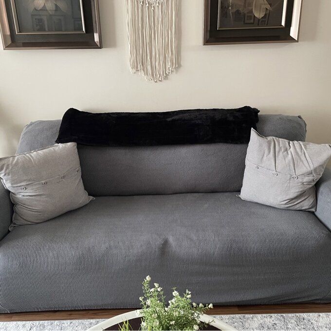 Customer photo review of 2 Pieces Stretch Sofa Slipcover Armchair Sofa Covers