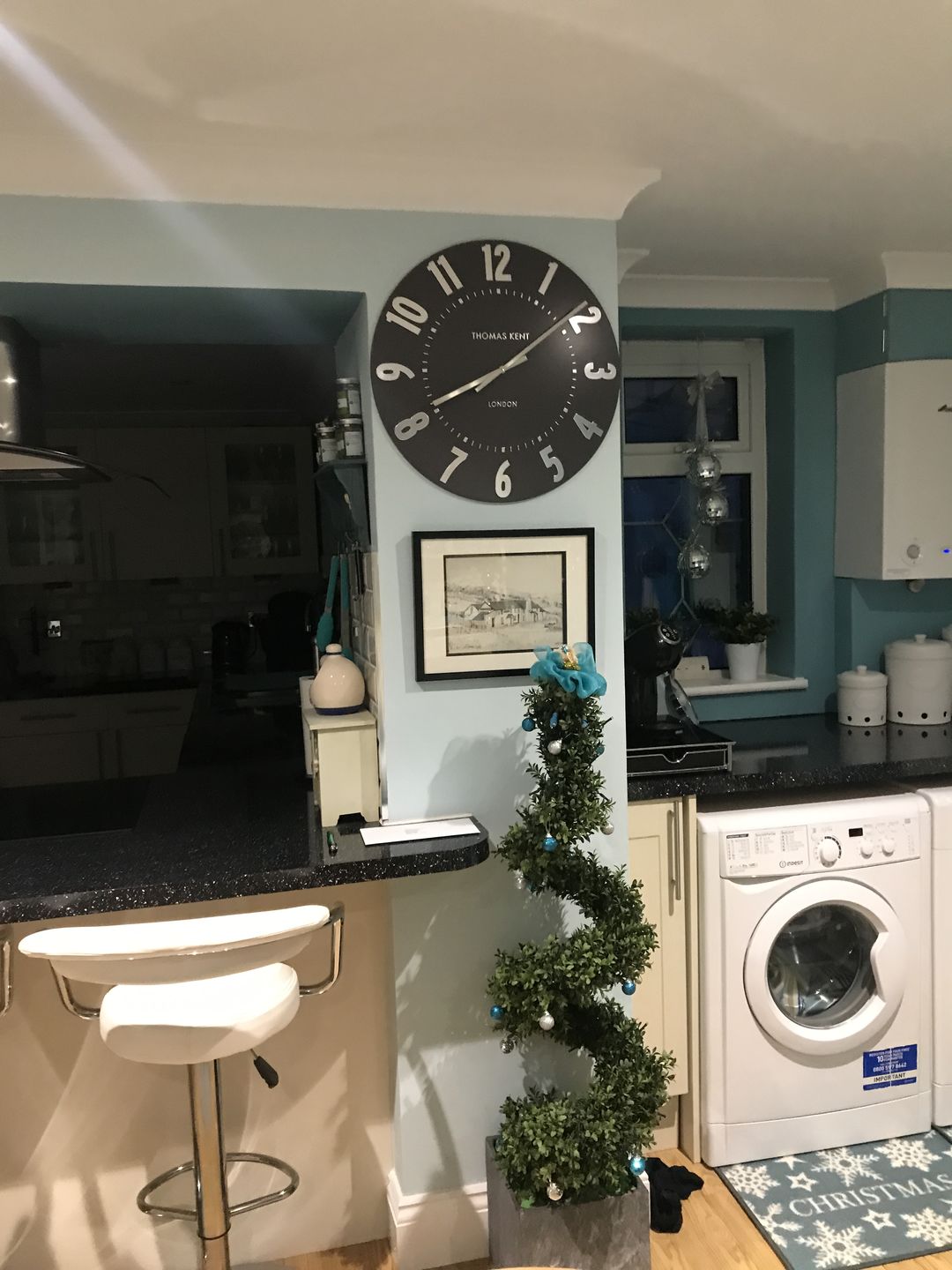 Customer photo review of Thomas Kent London. Mulberry Wall Clock 20" (51cm) Graphite Silver