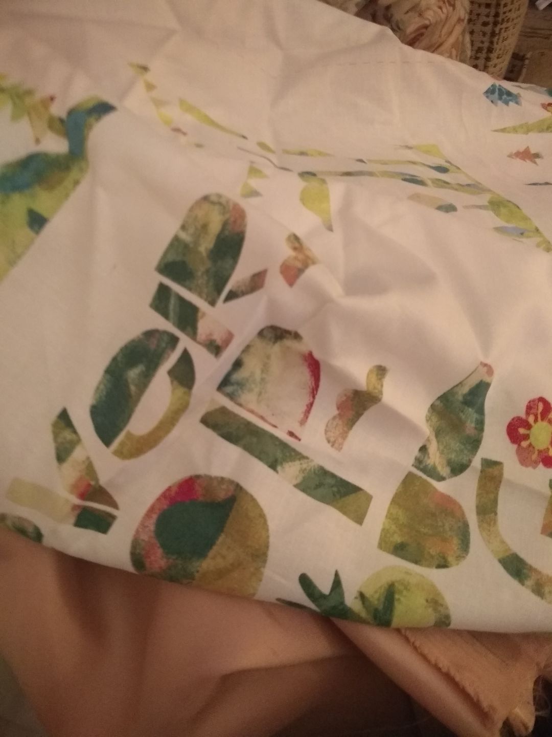Customer photo review of 62cm Panel Positive Quotes Cotton Fabric