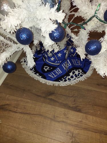 Customer photo review of Sorority Tree Skirt - Christmas Zeta Phi Beta Tree Skirt Only The Best Will Do Style
